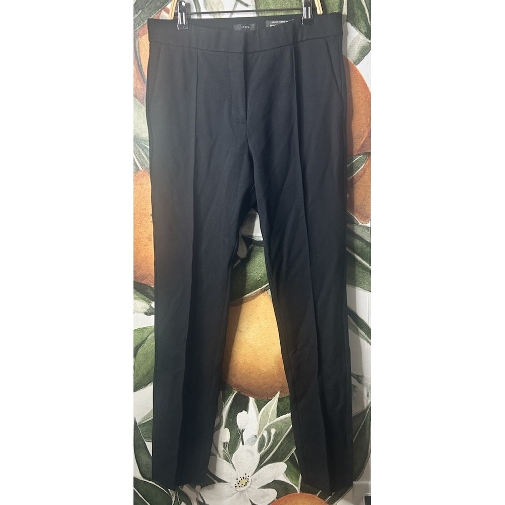 J‎ Crew Black Straight Leg Trouser Italian Ponte Mario Bellucci  Size 10T Career